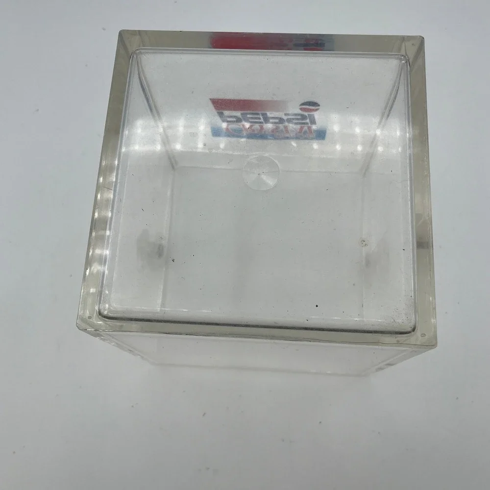 Vtg. Crystal‎ Pepsi Cola Clear Ice Bucket Cooler With Handle Acrylic No Lid READ